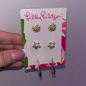 Lilly Pulitzer tropical set of 3 earrings